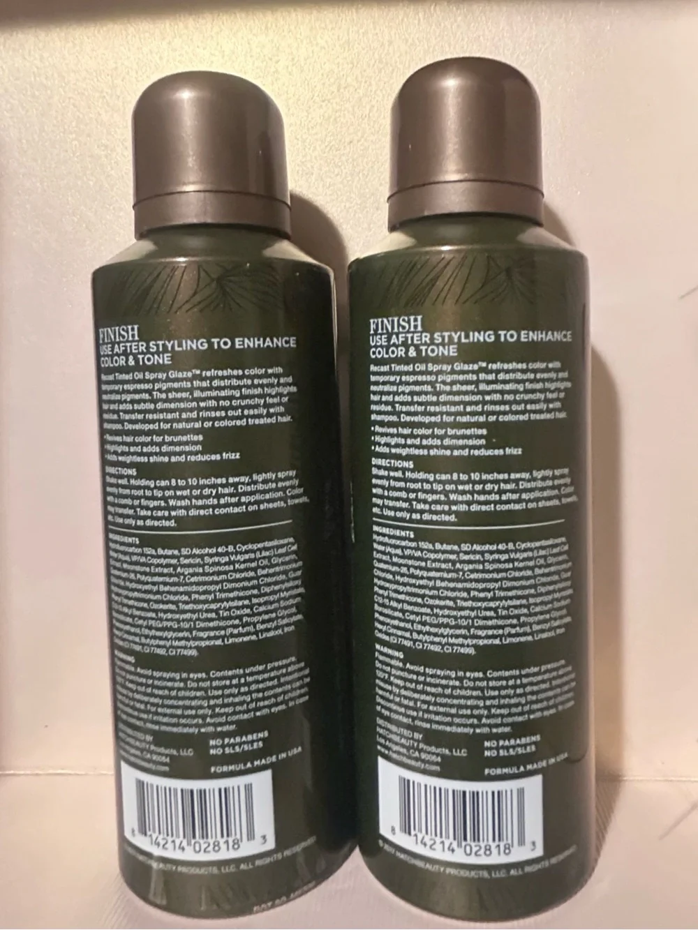 2 pk ORLANDO PITA PLAY BRUNETTE RECAST TINT OIL SPRAY GLAZE 5.0 oz / 141 g